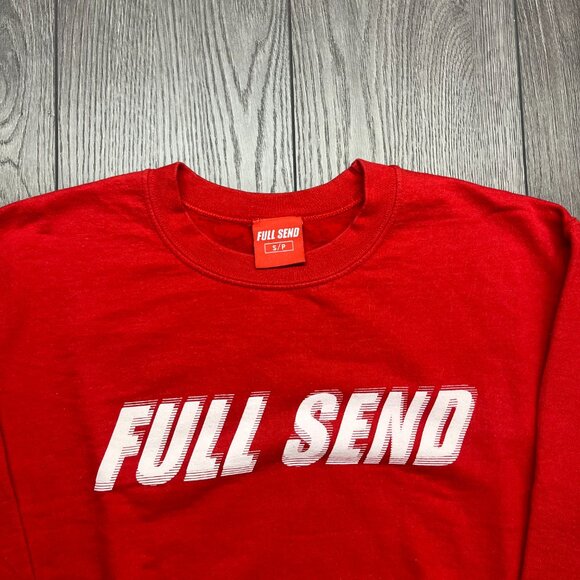 Full Send Nelk Boys Red Sweatshirt Small Mens Spell Out - Picture 2 of 8